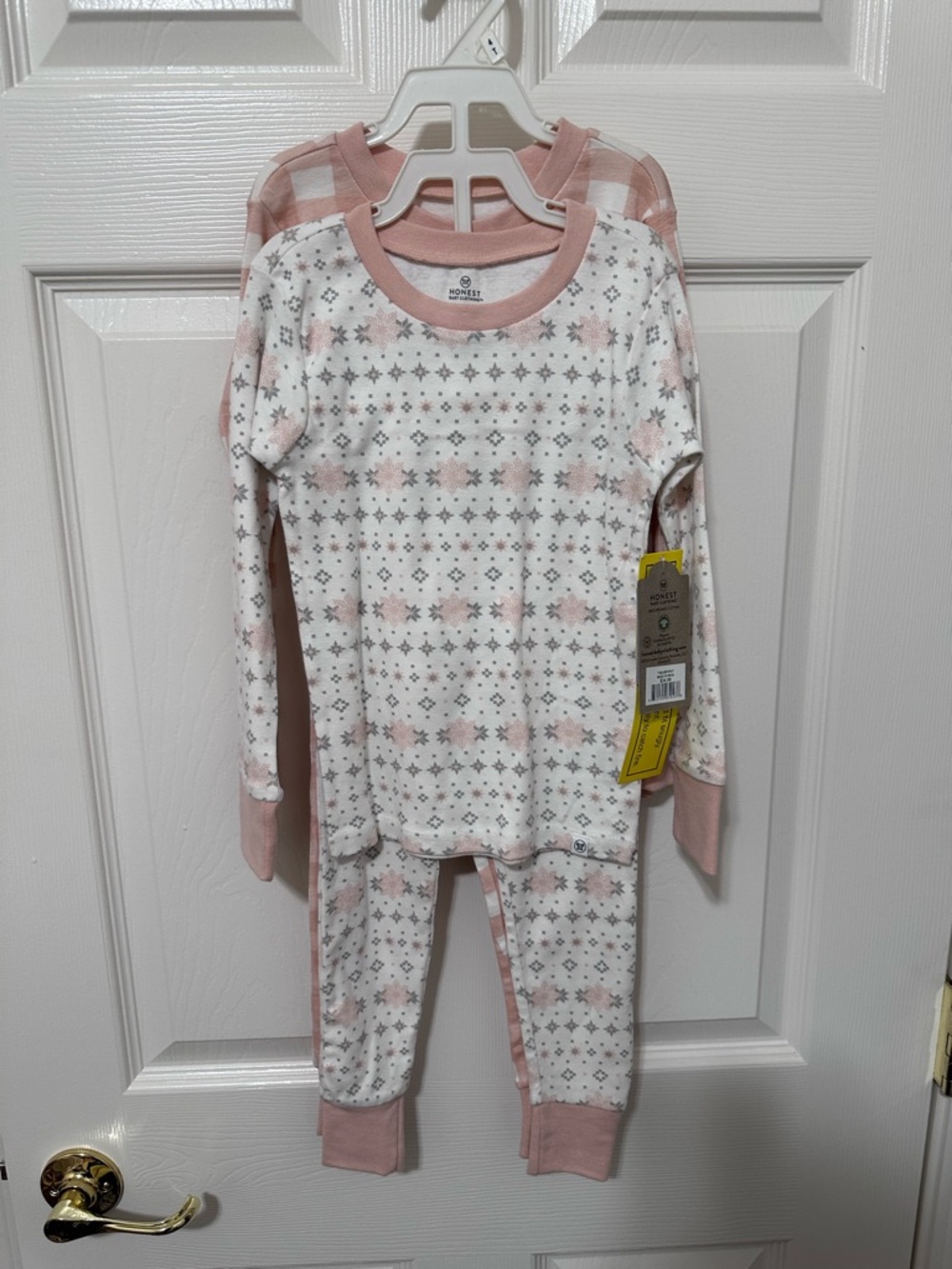 Carter's Pink and White Fair Isle Two-Piece Pajama Set